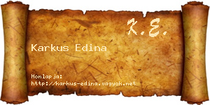 Karkus Edina névjegykártya